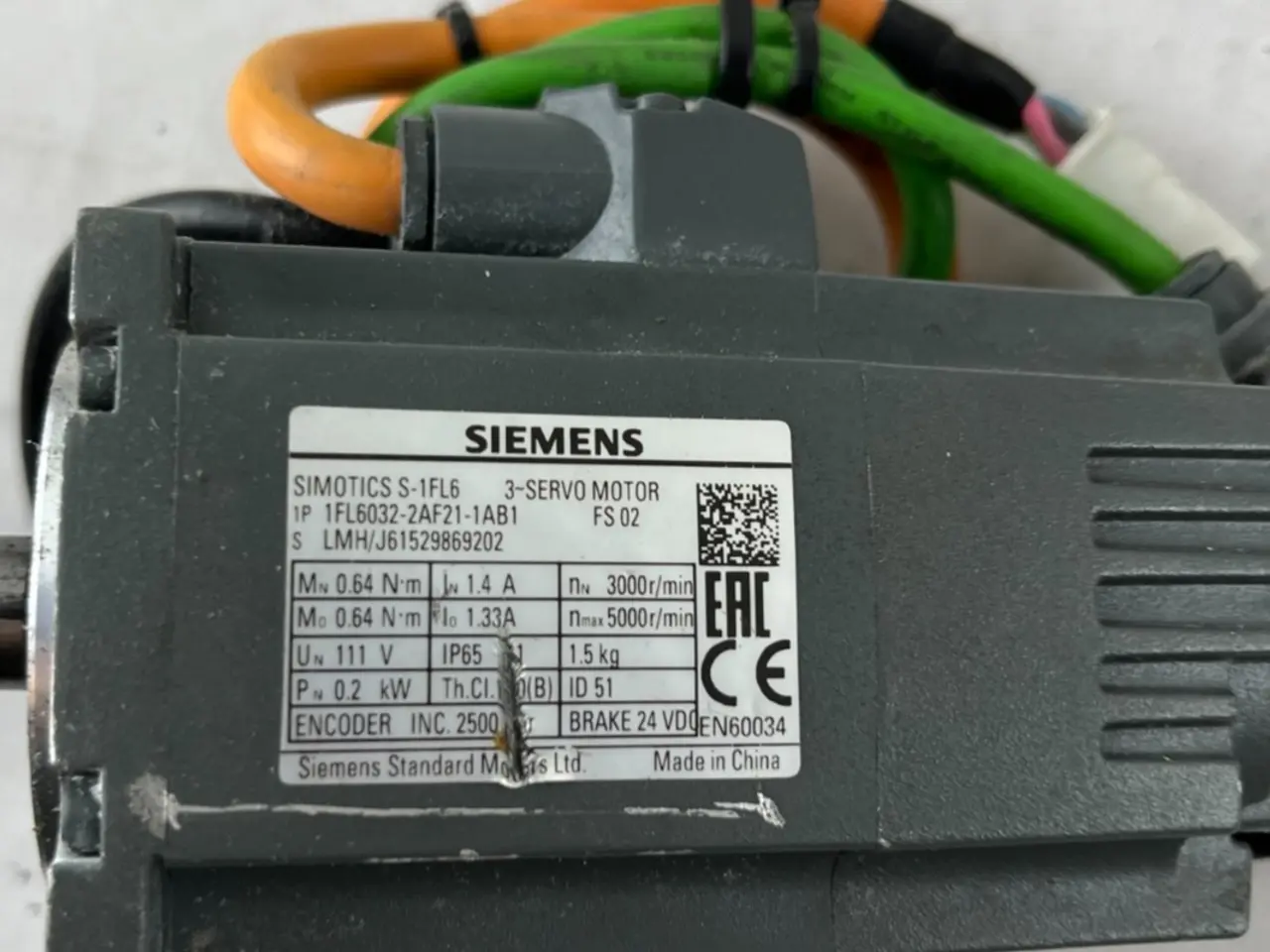 Billede 1 - Siemens 1FL6032-2AF21-1AB1 SIMOTICS S-1FL6 0.2kW