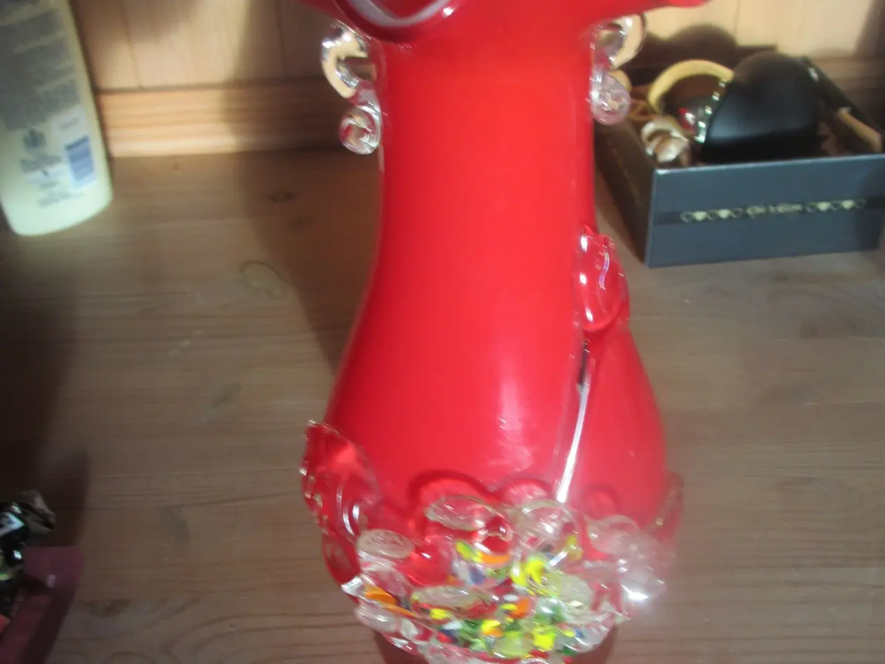 Billede 1 - stor høj 24 cm glas vase