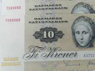 10 kr. Sedler