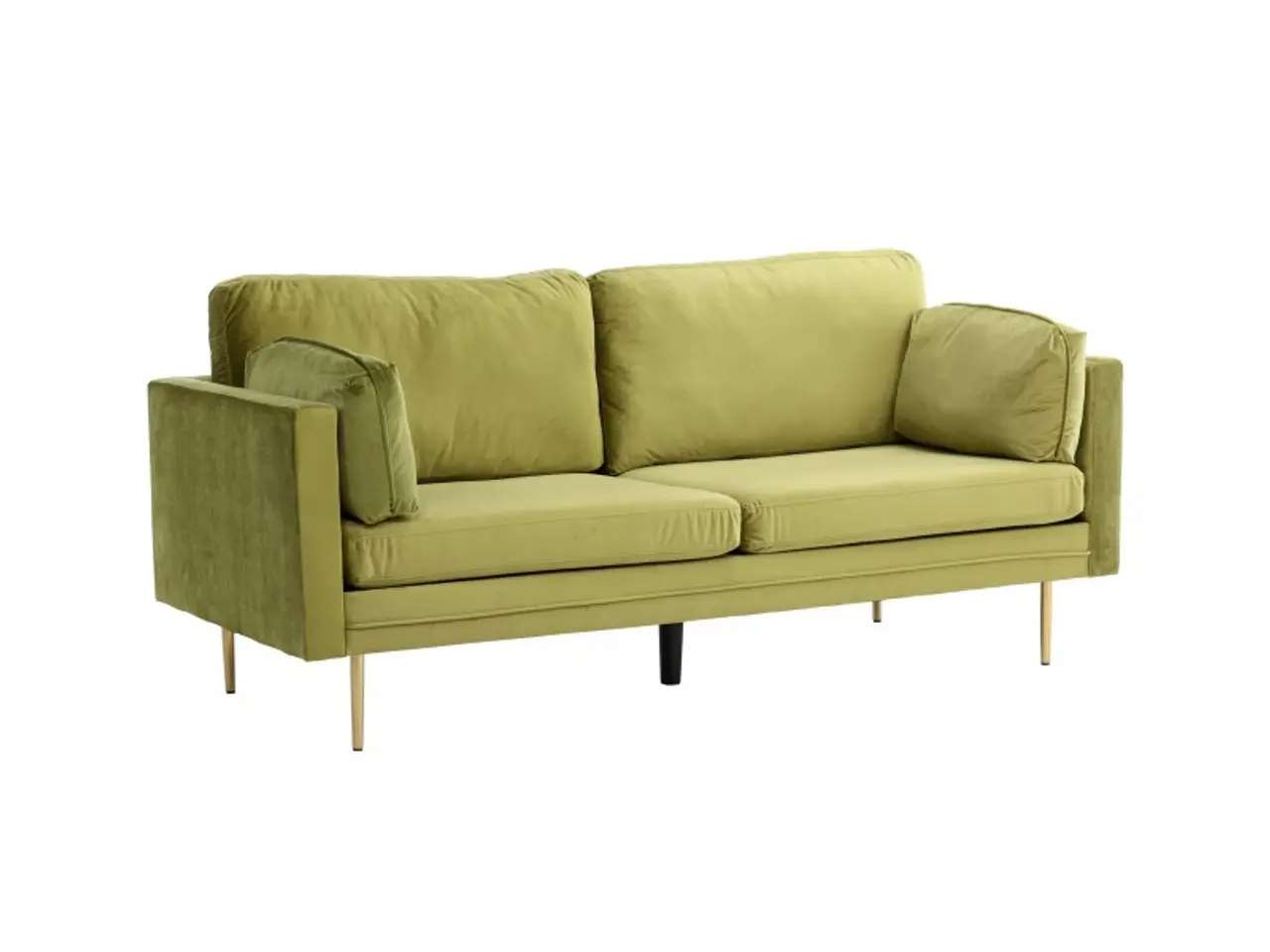 Billede 3 - Boom Sofa Grøn Velour med messingfarvet stålben