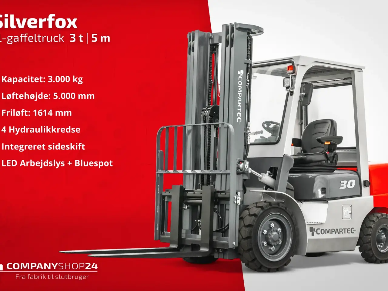 Billede 3 - Silverfox E30 Elektrisk gaffeltruck - 3000 kg, 5000 mm