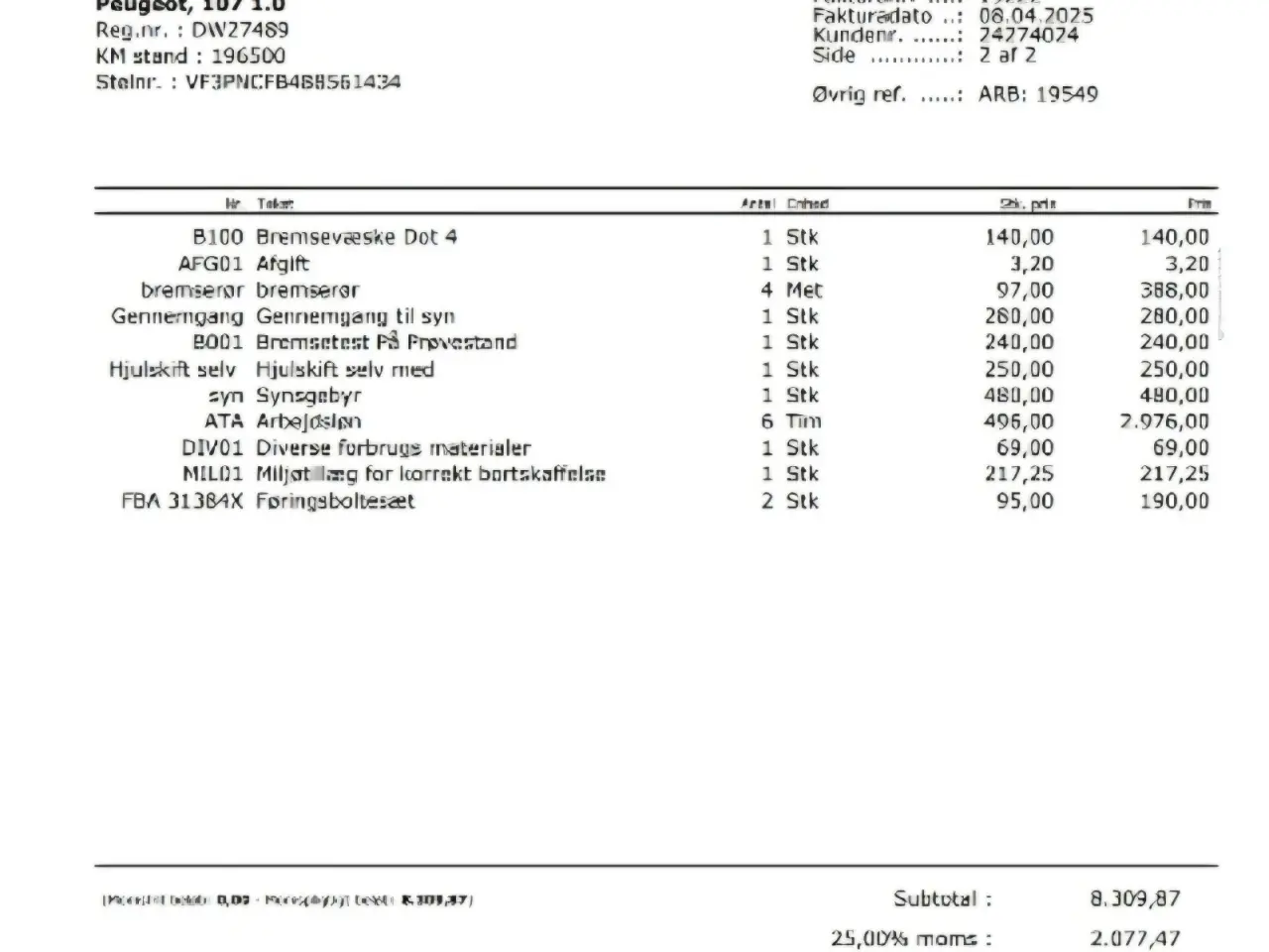 Billede 13 - Nysynet Peugeot 107.
