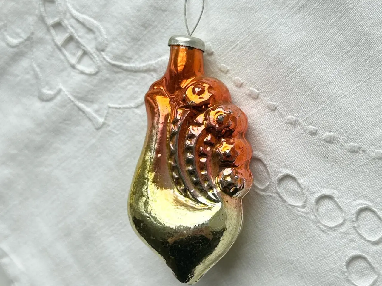 Billede 3 - Vintage glaspynt, hane, orange