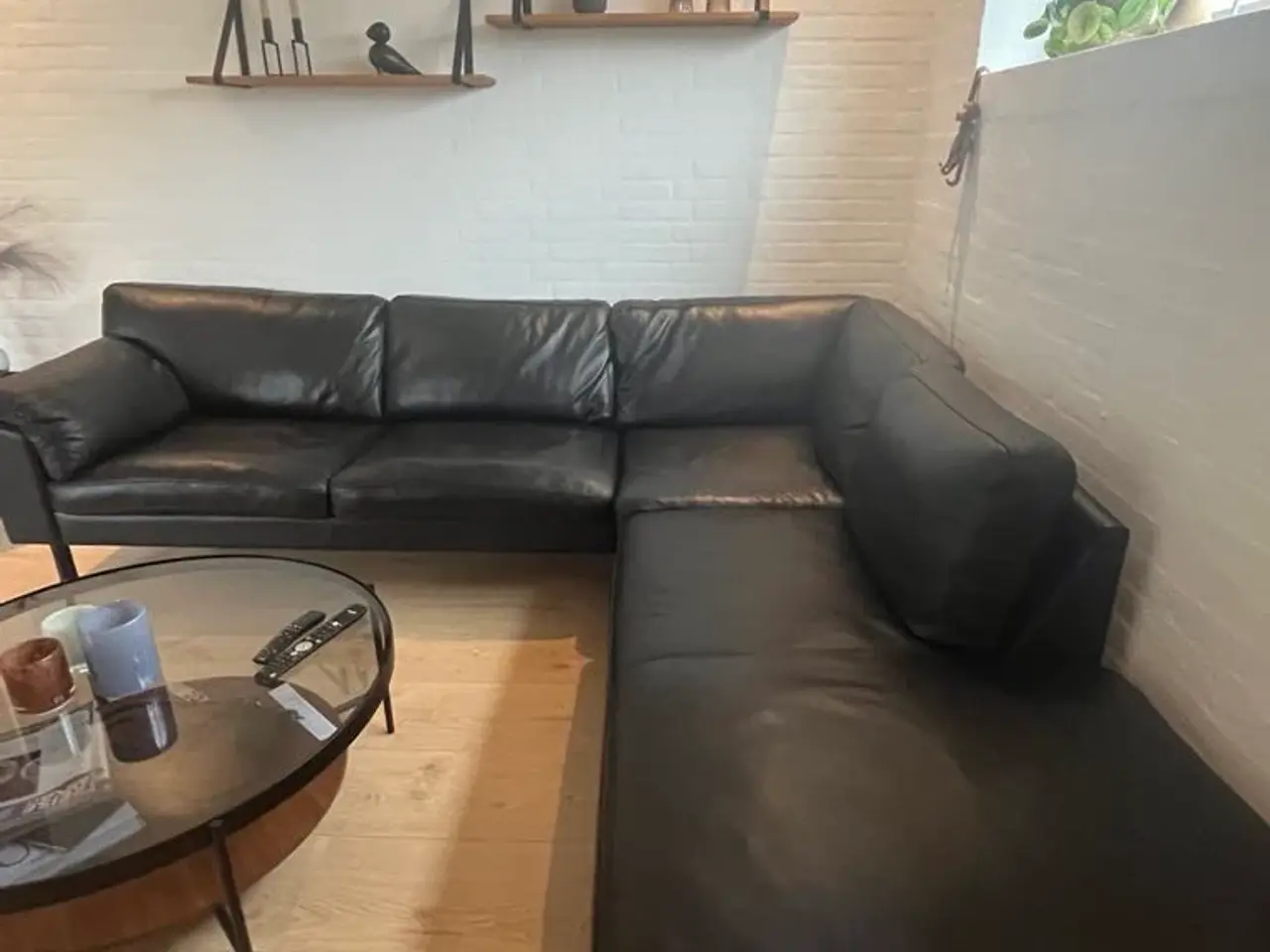 Billede 2 - Læder hjørnesofa med chaiselong