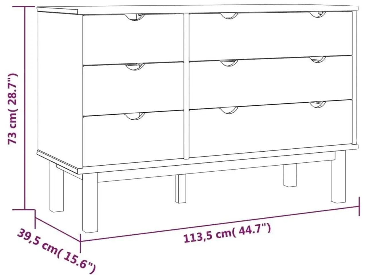 Billede 6 - Kommode OTTA 111 x 43 x 73,5 cm - brun og grå