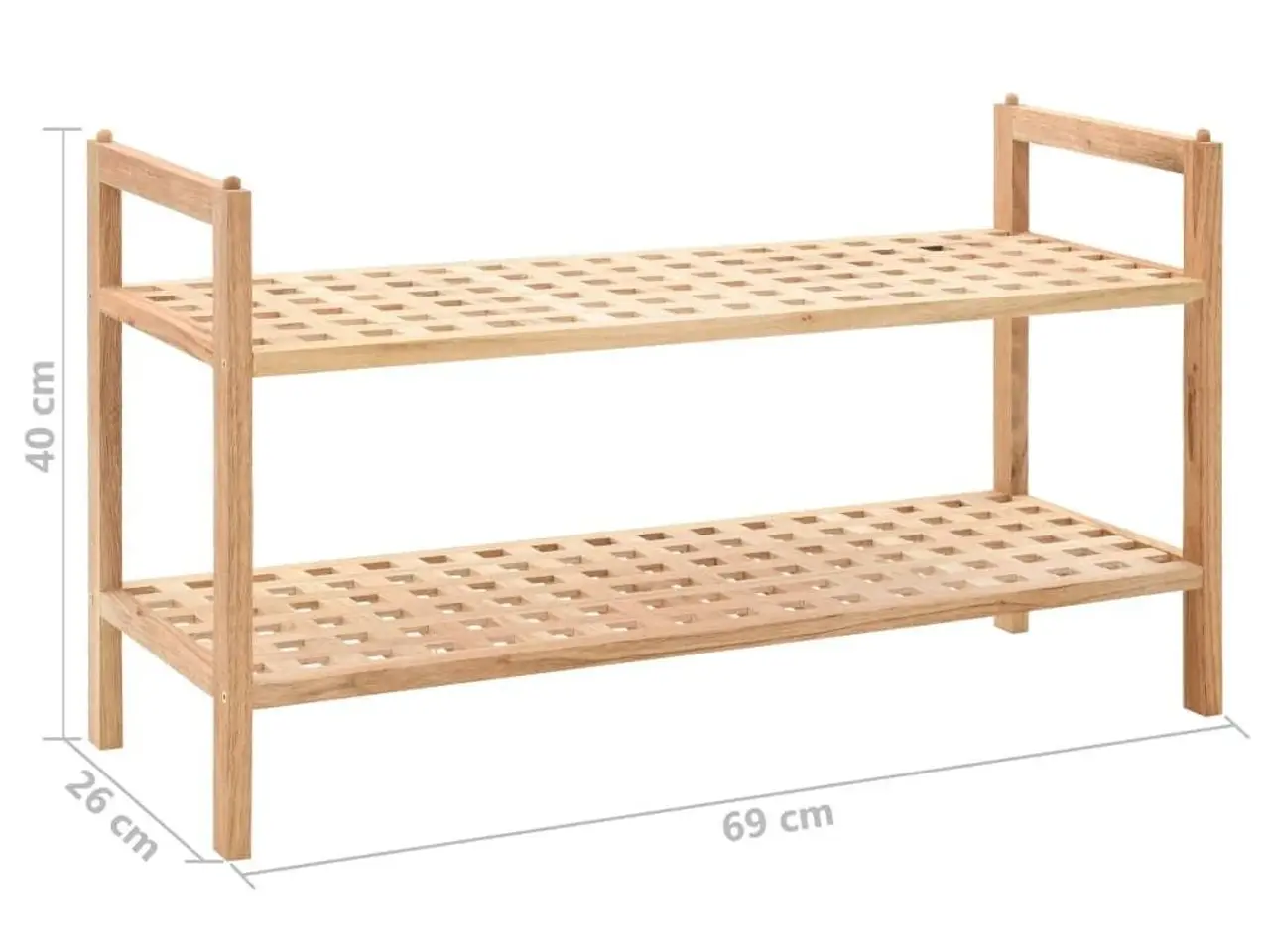 Billede 6 - Skoreol massivt valnøddetræ 69 x 26 x 40 cm