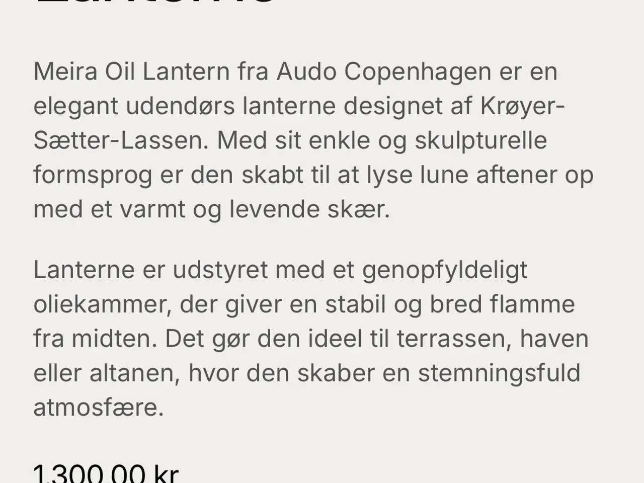 Billede 6 - Olielanterne MENU By Krøyer-Sætter-Lassen H15 NY