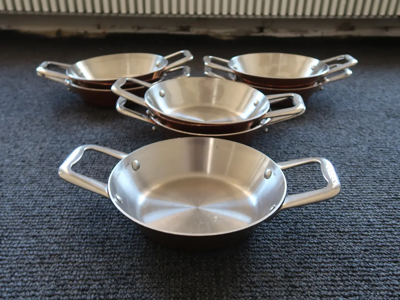 Billede 1 - 7 stk. Scanpan kobber Mini paellapande - Ø 16 cm