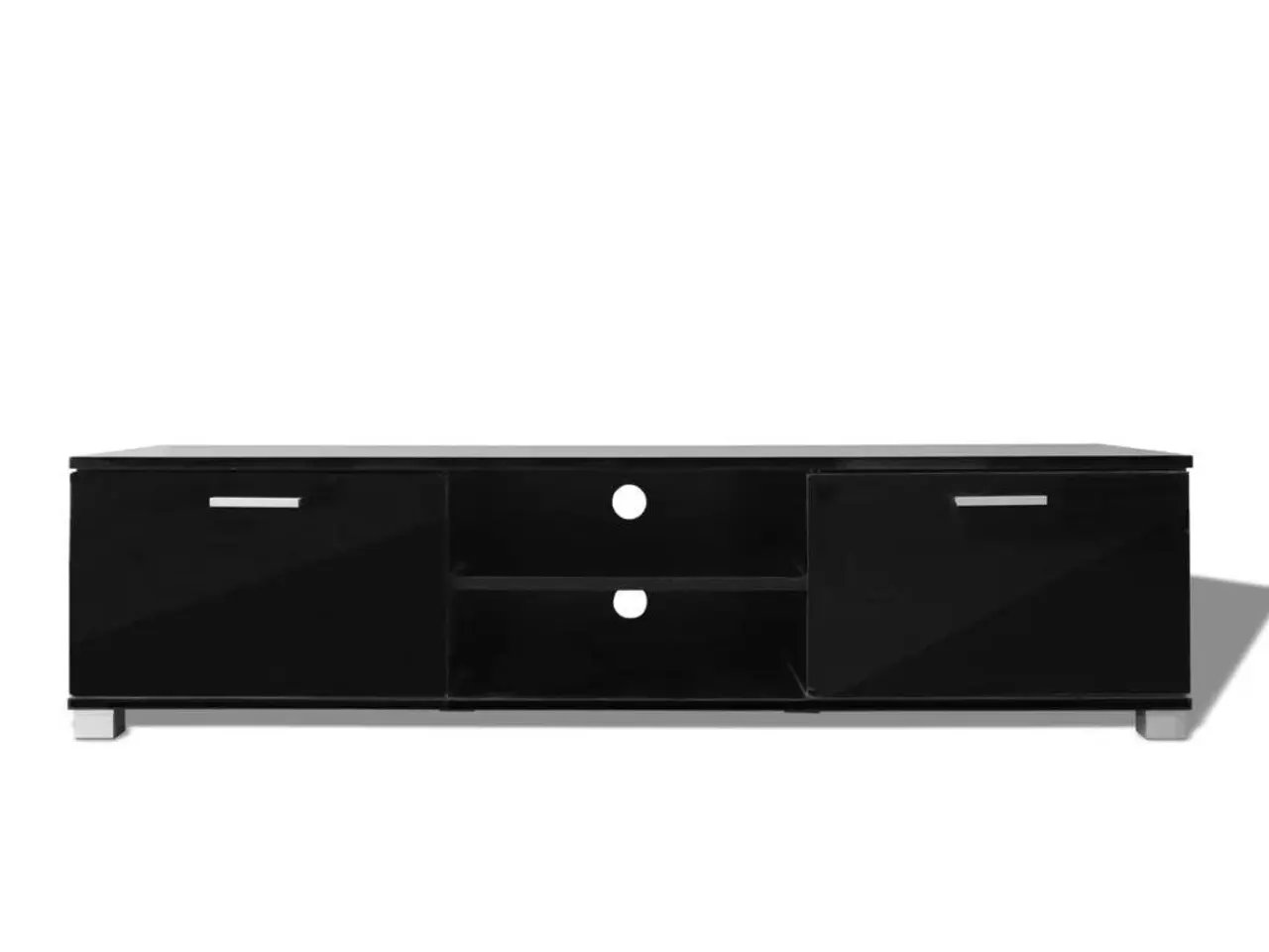 Billede 3 - Tv-bord i sort højglans - 140 × 40,5 × 35 cm med opbevaring