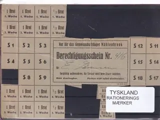 Tyskland - Rationeringsmærker - 2. Verdenskrig