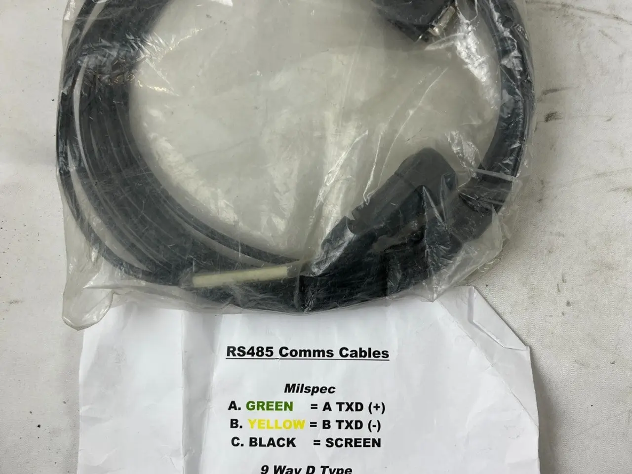 Billede 2 - Rs485 Db9 9‑Way D‑Type Comms kabel Milspec 1 Piece