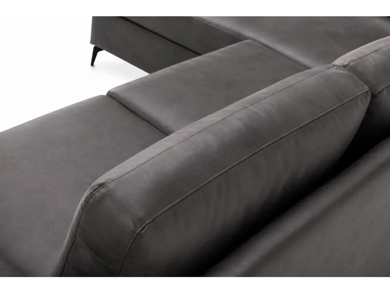 Billede 4 - Hjort Knudsen Padborg Chaiselongsofa med Elektrisk Recliner – Ægte Læder - Venstrevendt