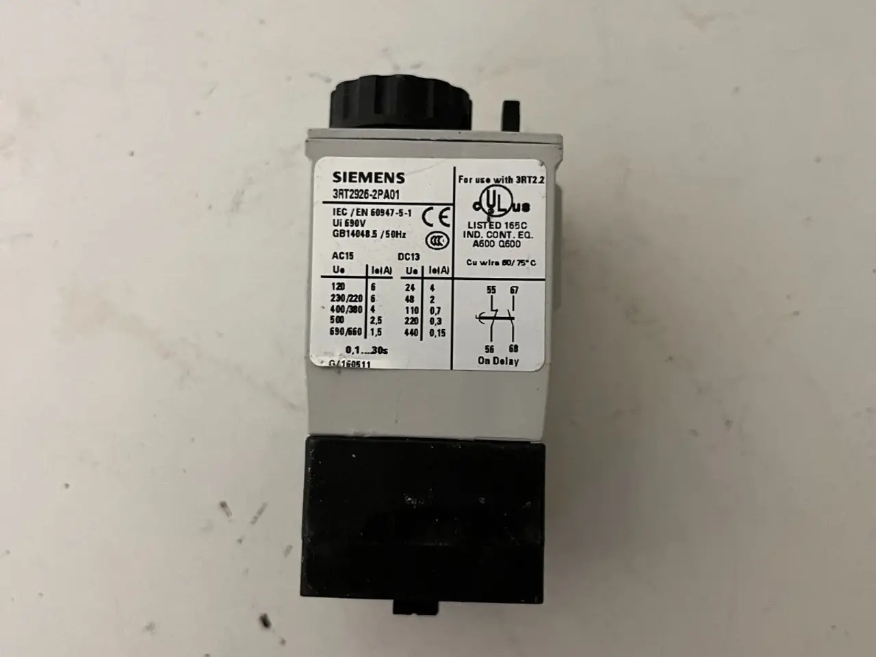 Billede 2 - Siemens 3RT2926-2PA01 On-Delay Timer modul 0.1–30s
