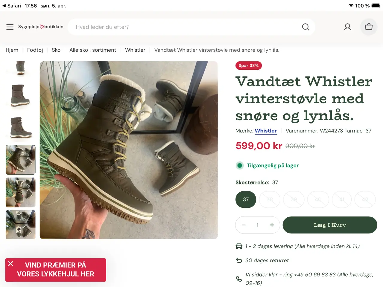 Billede 2 - Vandtæt Whistler vinterstøvle aldrig brugt.
