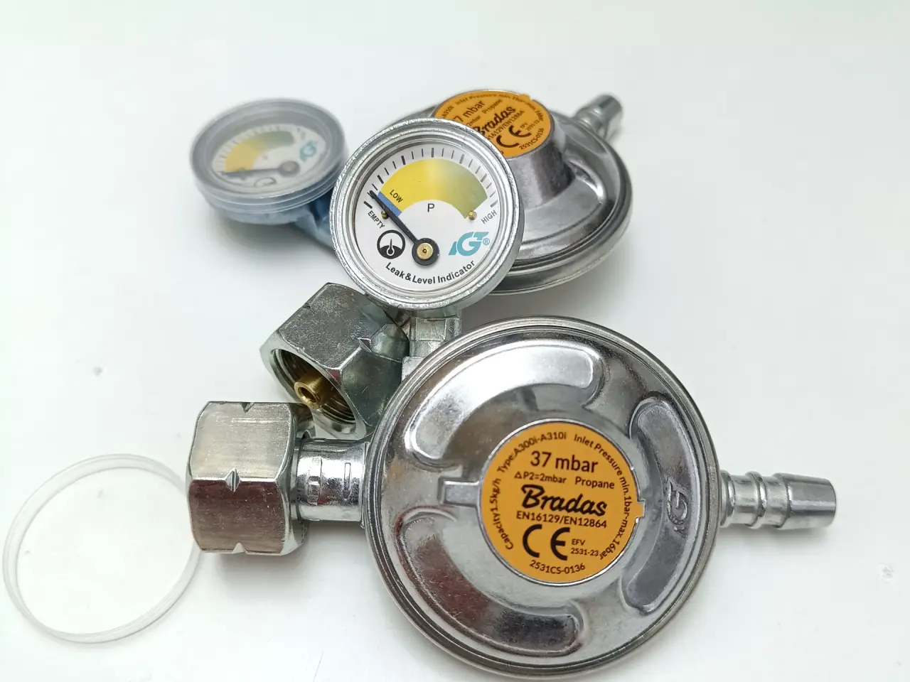 Billede 6 - NY! 37mbar Gasregulator + Manometer + Pakning