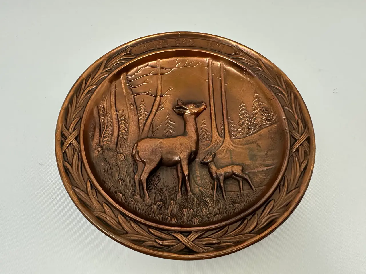 Billede 3 - Vintage bronze platte 'Mors dag 1971'