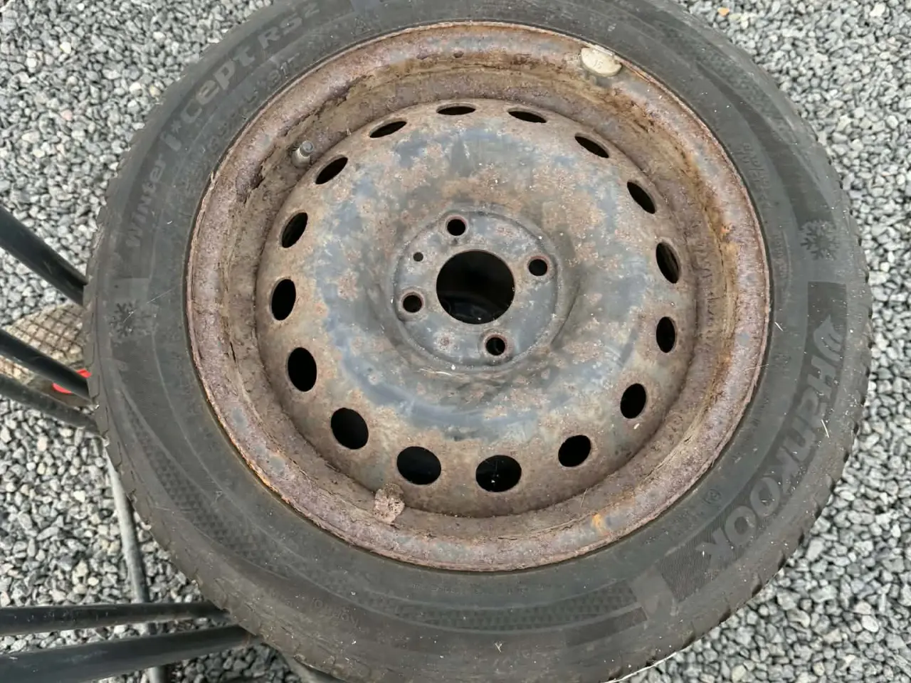 Billede 2 - 4 x 100 Stålfælge Renault med vinterdæk