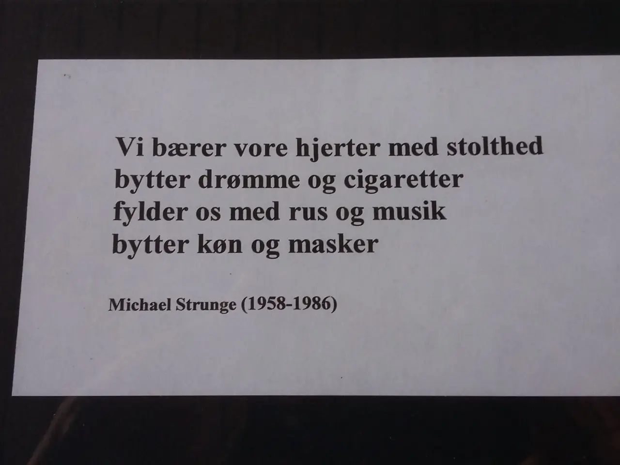 Billede 3 - Oliemaling med digt af Michael Strunge.