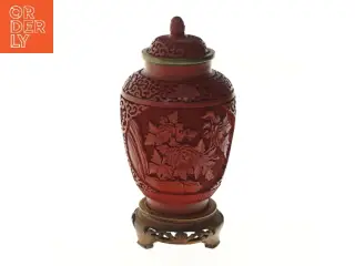 Dekorativ vase med låg (str. 21,5 cm)