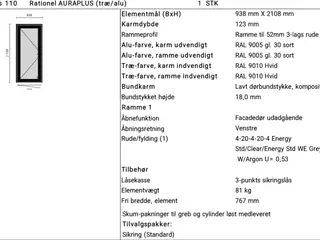 Facadedør Rationel auraplus 