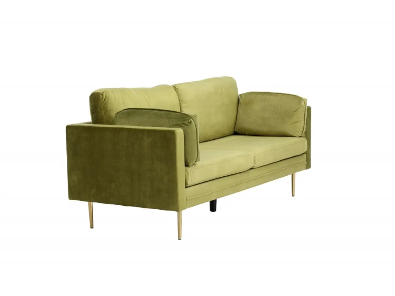 Billede 2 - Boom Sofa Grøn Velour med messingfarvet stålben