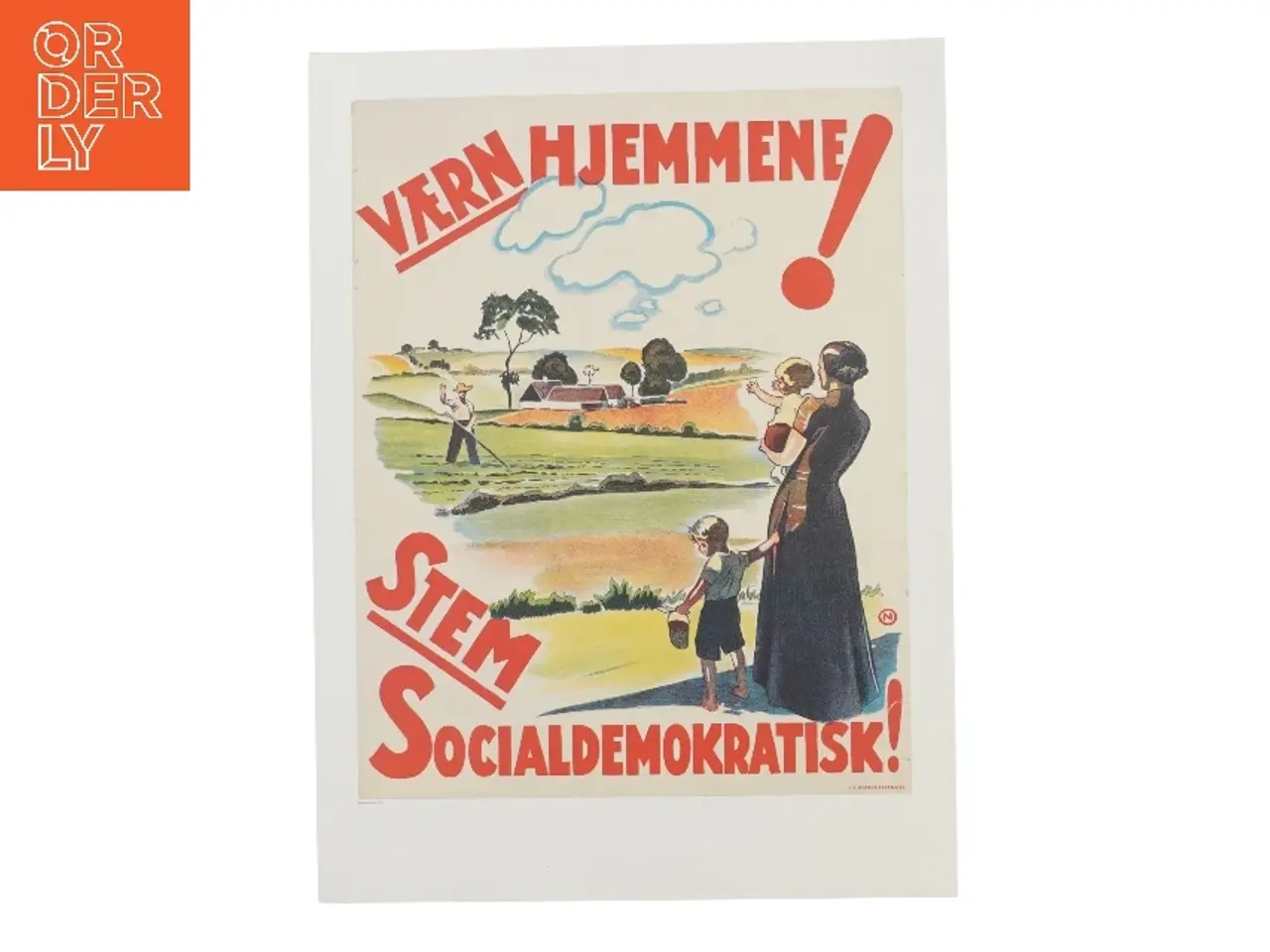 Billede 1 - Vintage plakat 'Værn Hjemmene' (str. 40x30 cm)