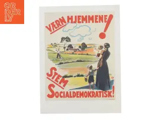 Vintage plakat 'Værn Hjemmene' (str. 40x30 cm)