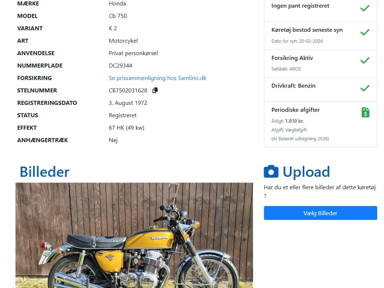 Billede 8 -  Honda CB750 K2 sælges