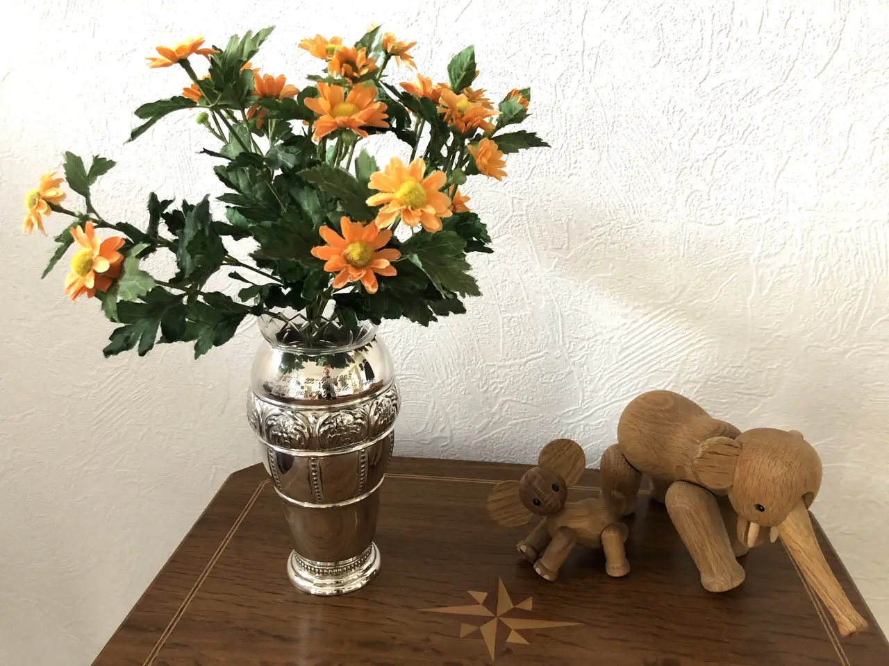 Billede 2 - Gl. Sølvplet vase med glasindsats.