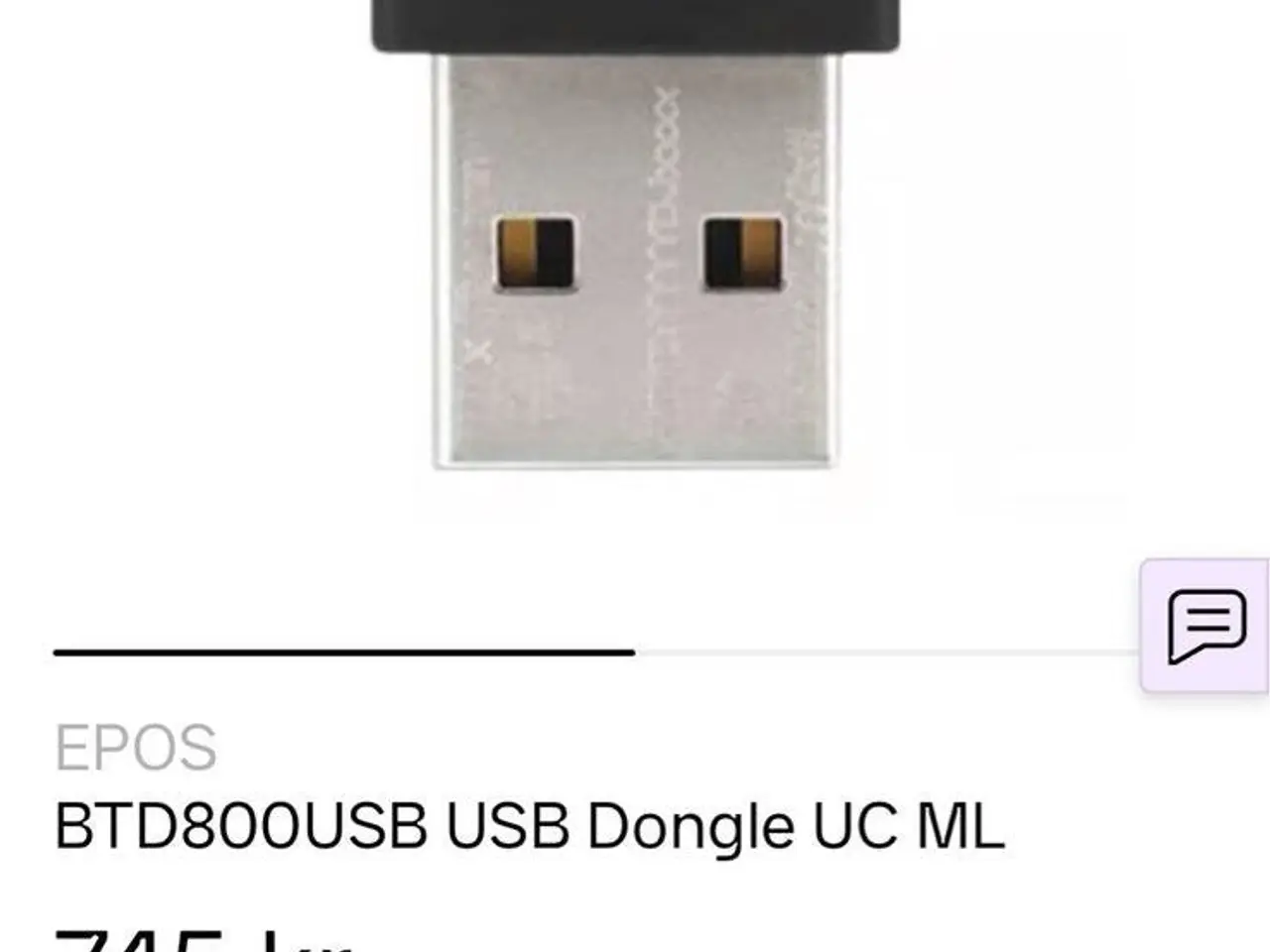 Billede 1 - EPOS BTD 800 USB Bluetooth dongle / receiver