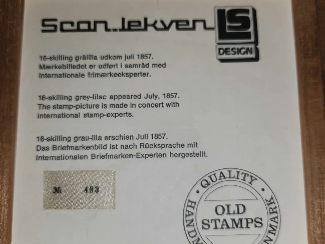 Billede 13 - 4.stk. Antikke frimærke platter med træ ramme
