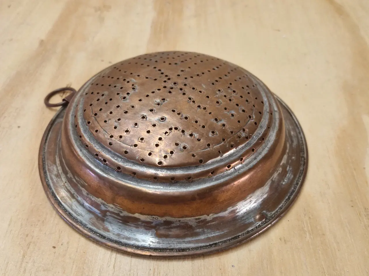 Billede 4 - Antik kobbersi 18 cm diameter
