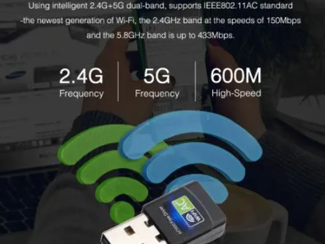 Billede 2 - USB WiFi Adapter 600 Mbps Wi Fi 