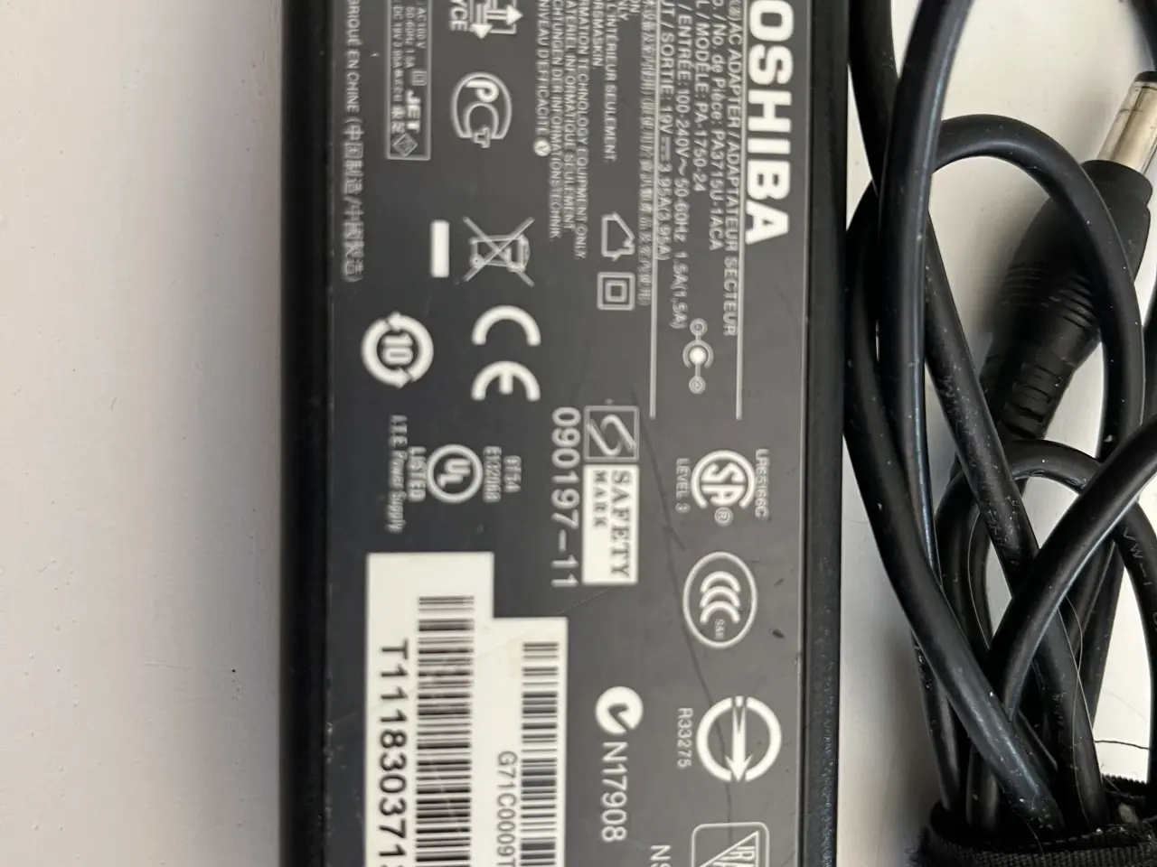 Billede 4 - Toshiba Ac adapter lader kabel