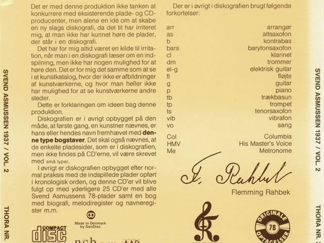 Billede 2 - Svend Asmussen – Svend Asmussen 1937 / Vol. 2 – CD