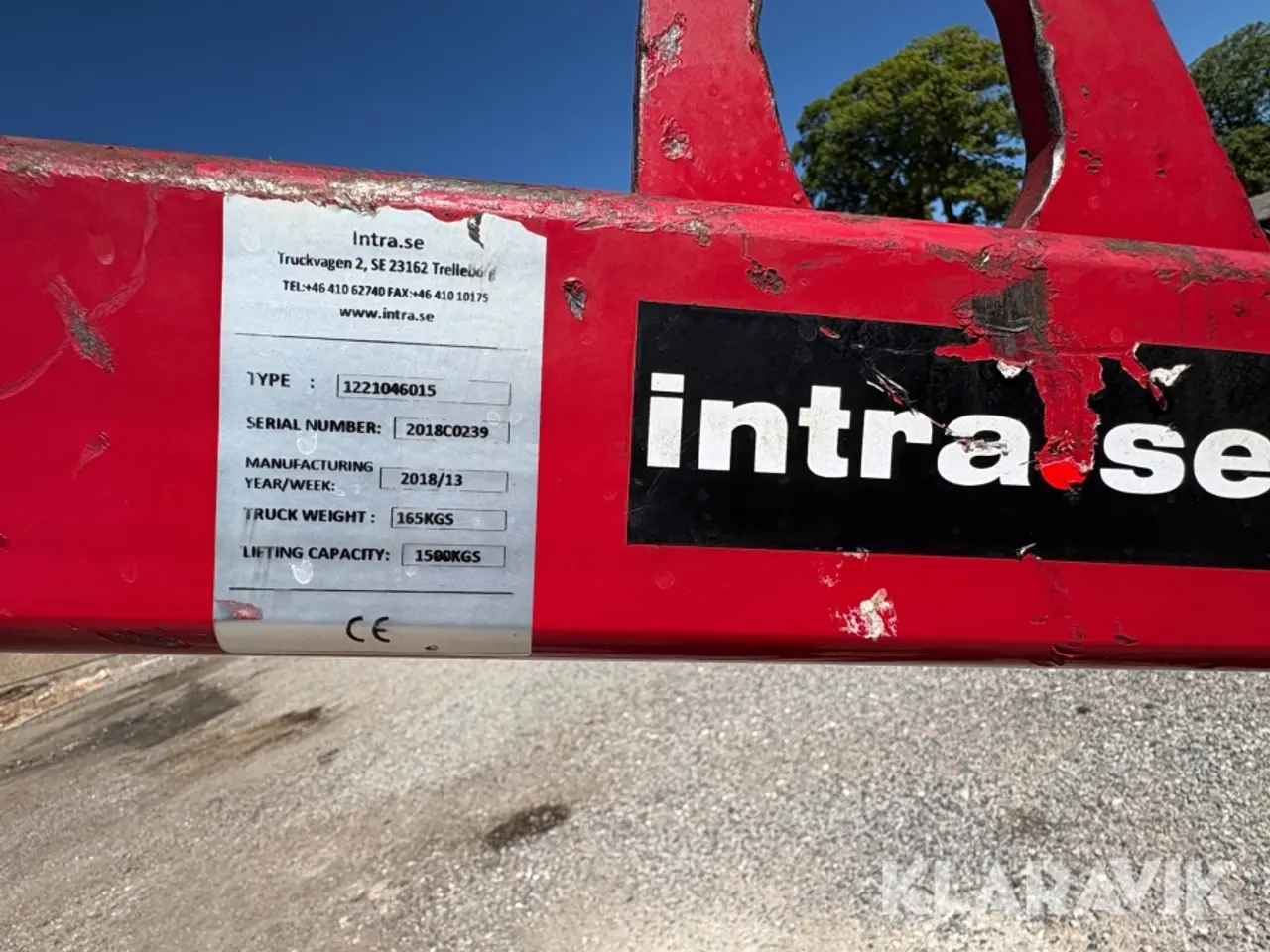 Billede 9 - Pallegafler til kran Intra.se - 1500 kg