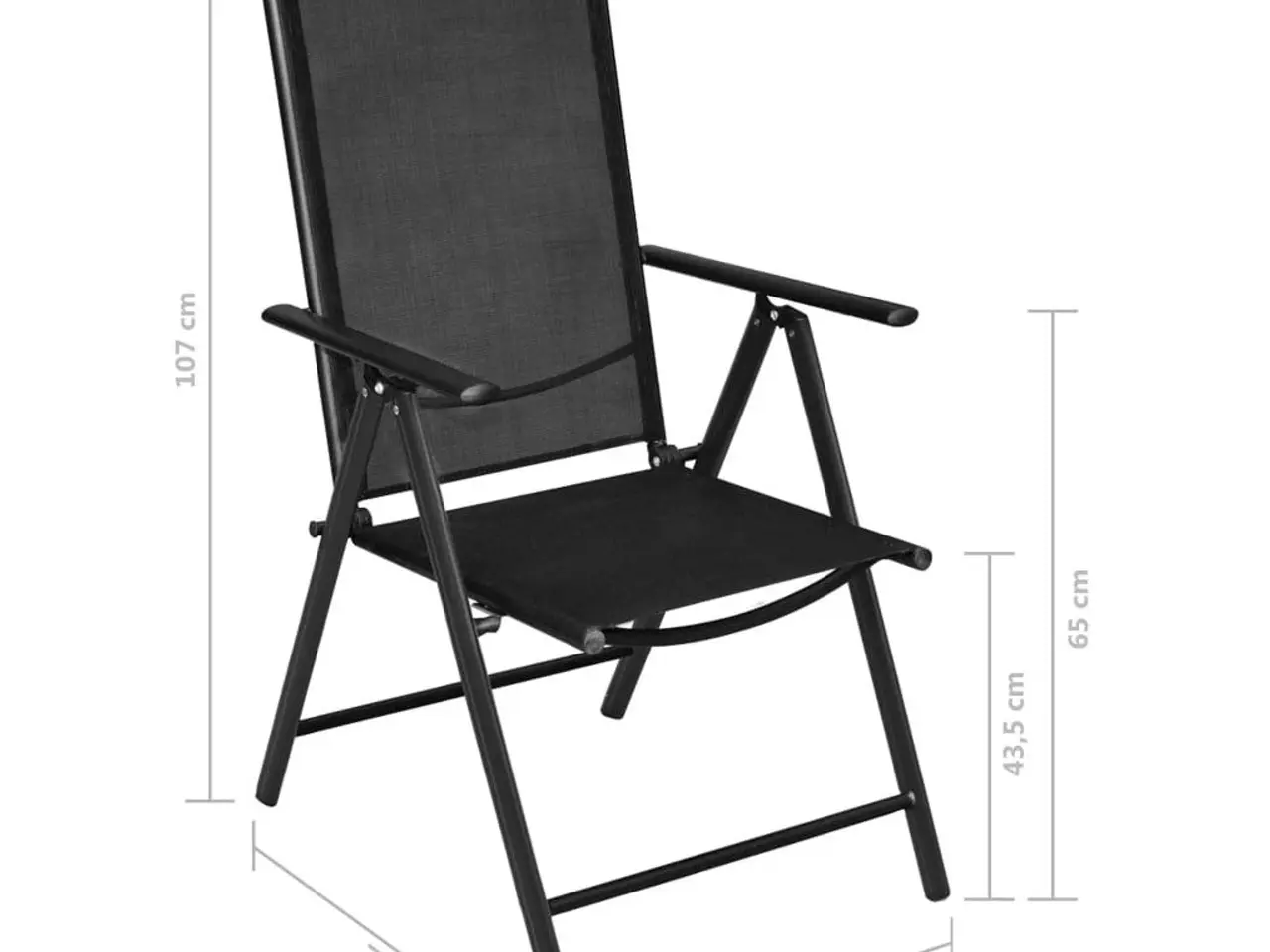 Billede 8 - Foldbare havestole - 4 stk. i aluminium og textilene, sort