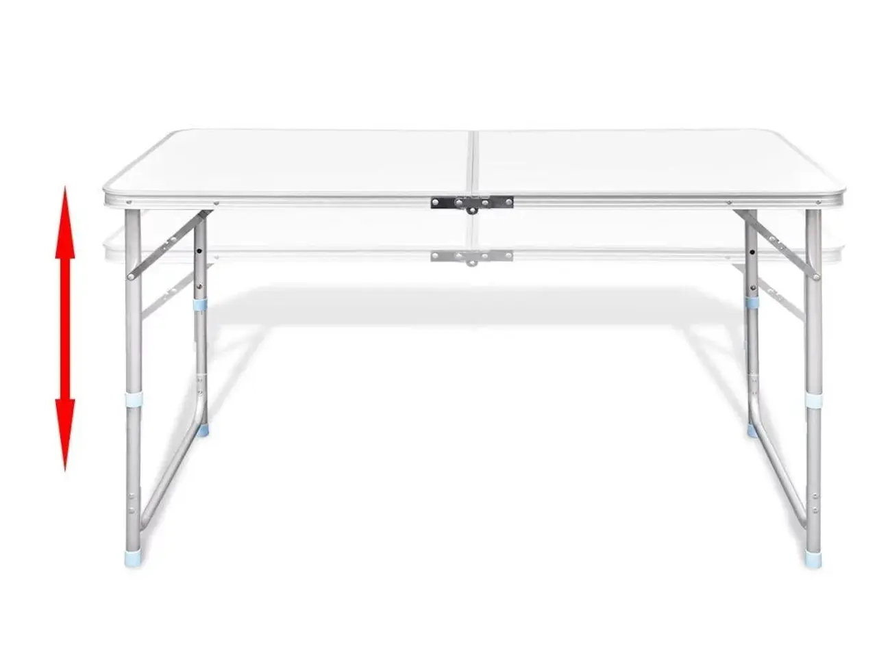 Billede 4 - Sammenklappeligt campingbord i aluminium - justérbart 120 × 60 cm