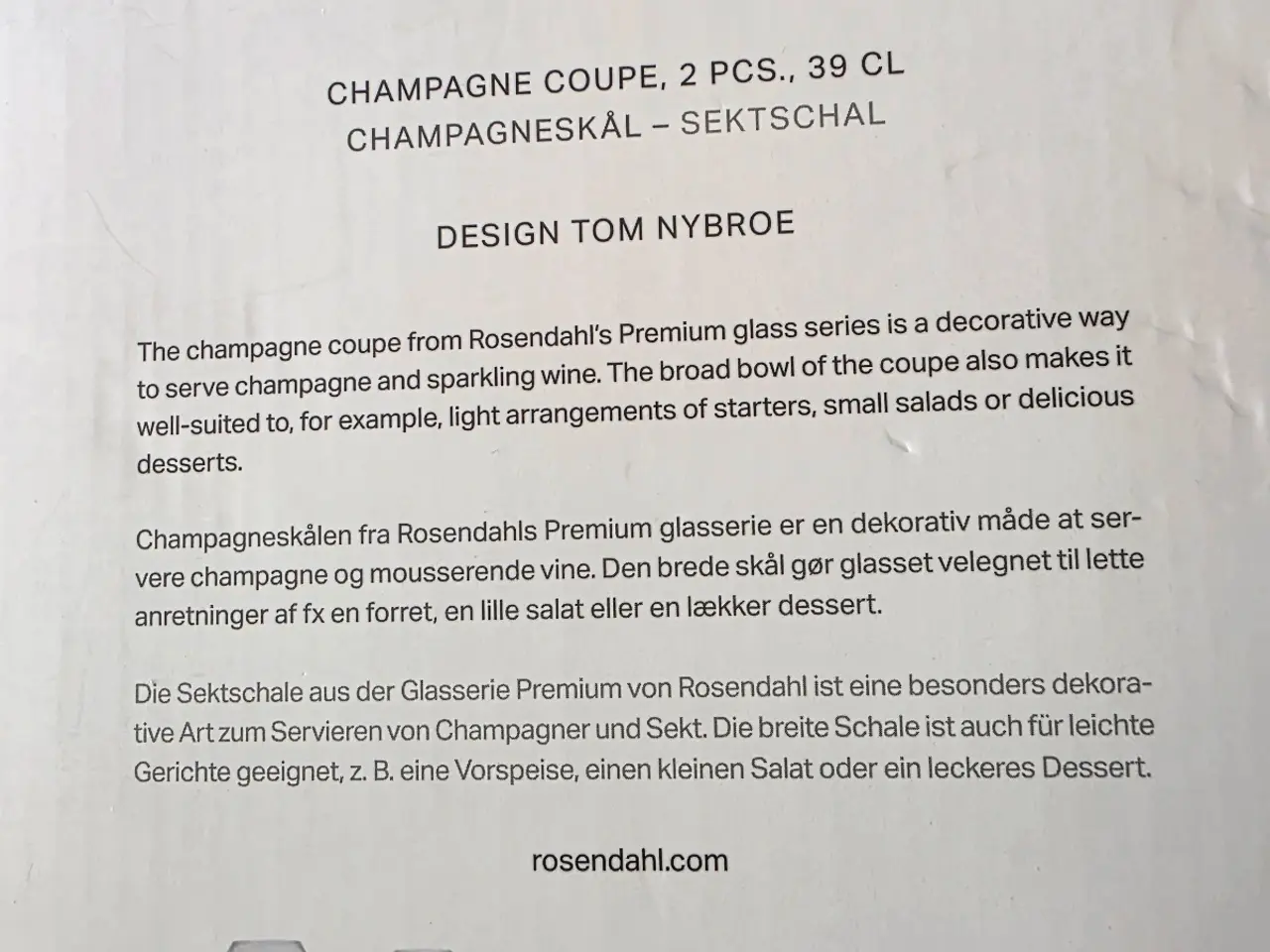 Billede 4 - 2 Champagneskåle Rosendahl Premium 