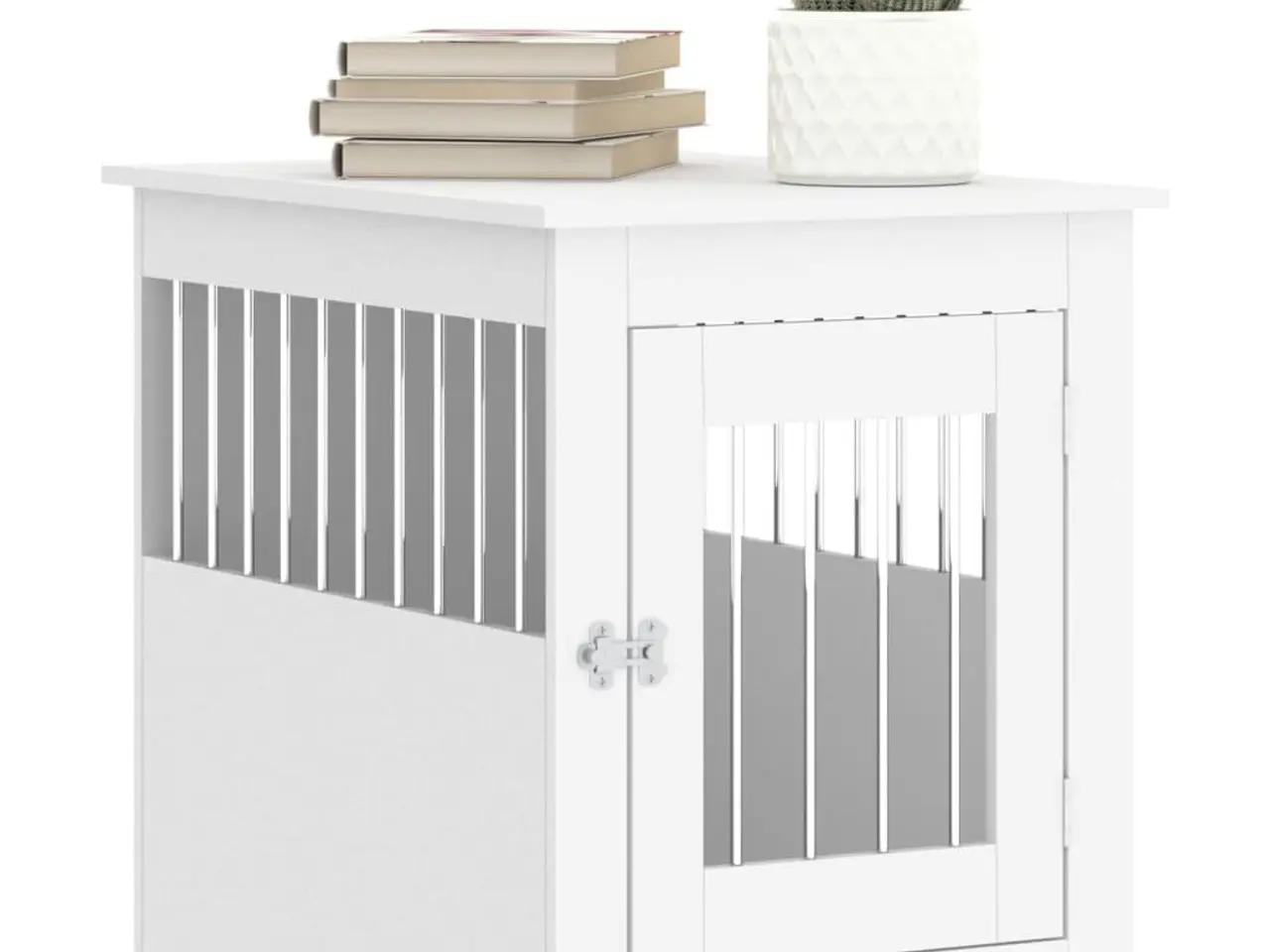 Billede 4 - Hundebur/endebord i konstrueret træ - hvid, 55 × 75 × 65 cm