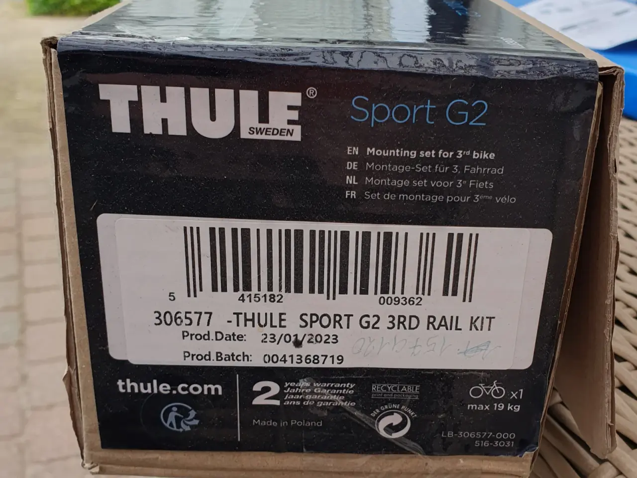 Billede 4 - Skinne til 3. cykel,Thule Sport G2.