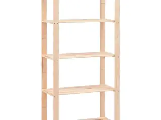 Reol i 5 niveauer 80 x 38 x 170 cm massivt fyrretræ 250 kg