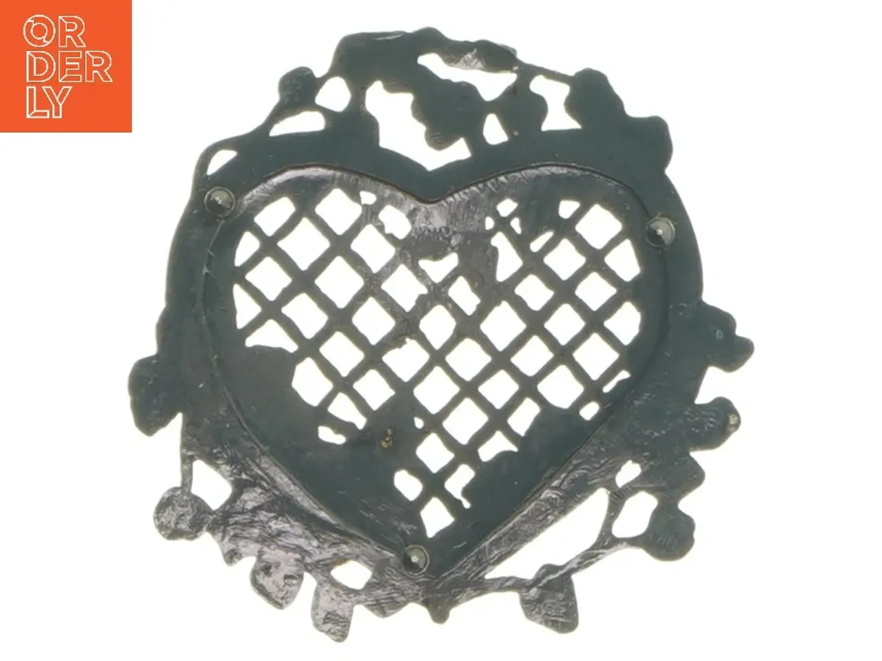 Billede 2 - Dekorativt hjerteformet ornament (str. 8,5x8,5 cm)