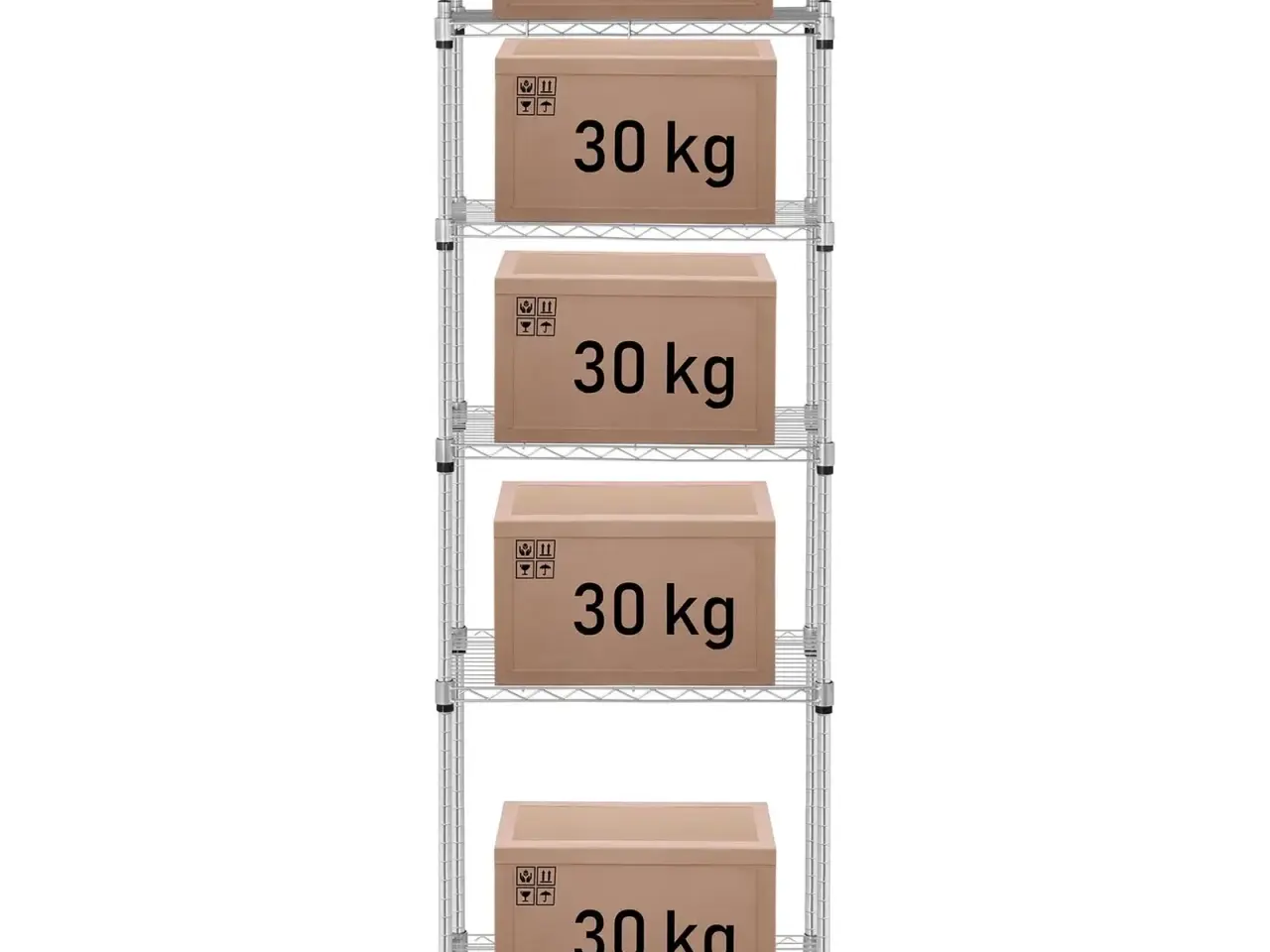 Billede 5 - Ekstra Stabil Gitterreol – 5 Hylder (35 x 55 cm)
