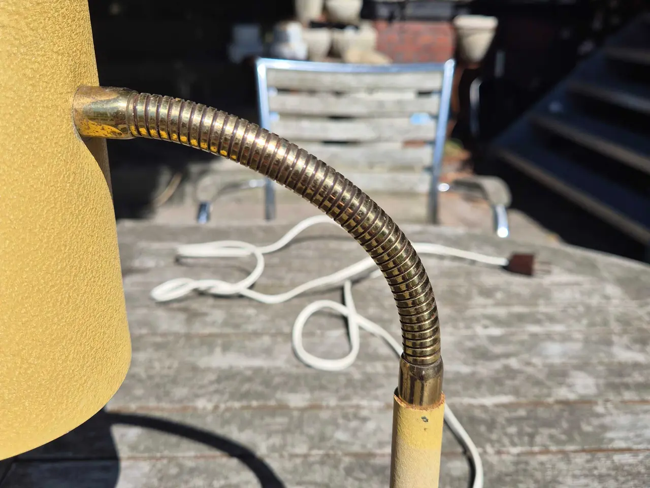 Billede 7 - Gul bordlampe i krympelak 
