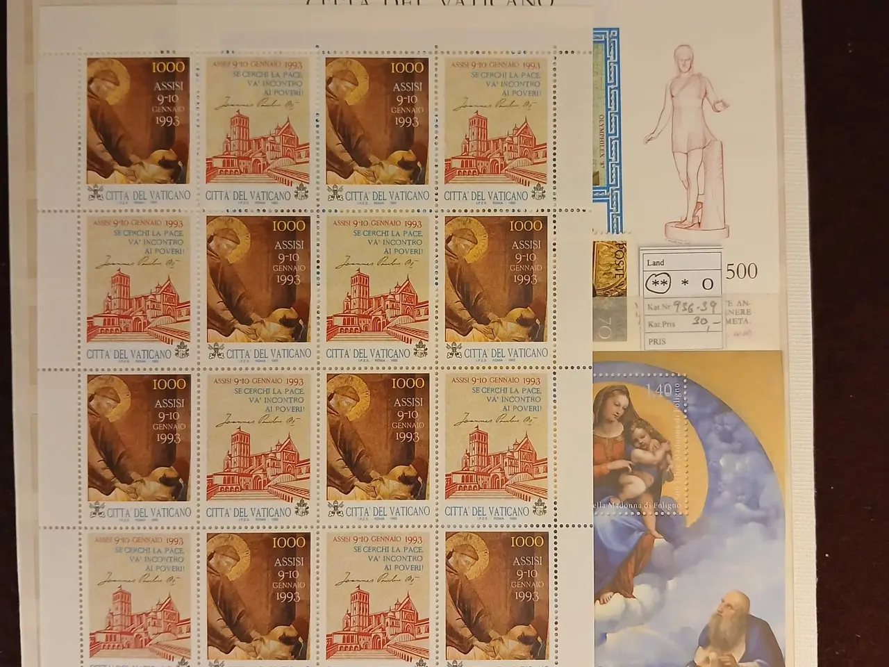 Billede 3 - Vatican (434) planche med 2 sider med miniark