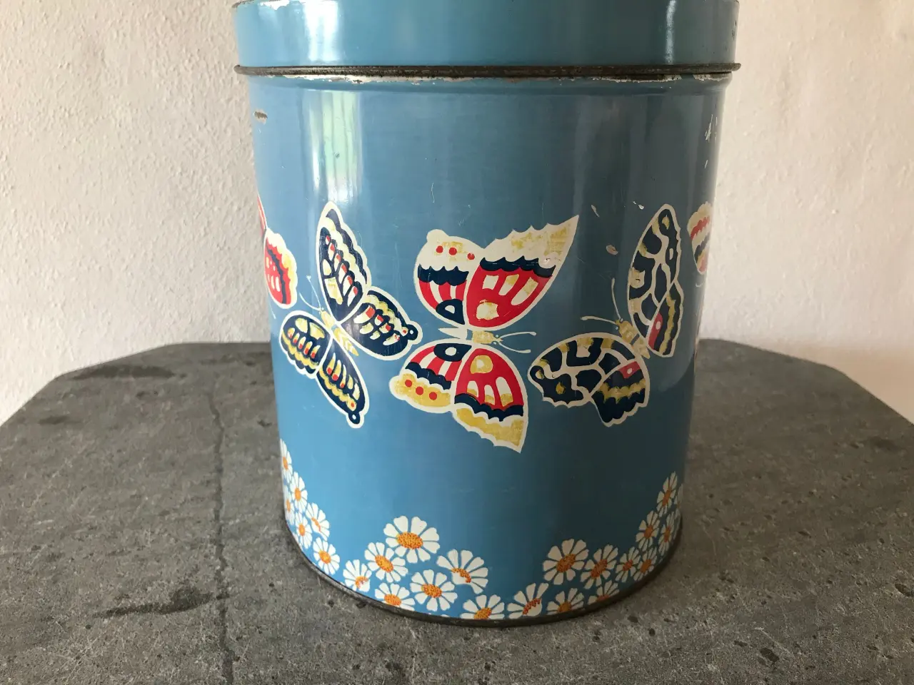 Billede 2 - Stor dekorativ dåse m. sommerfugle (retro)