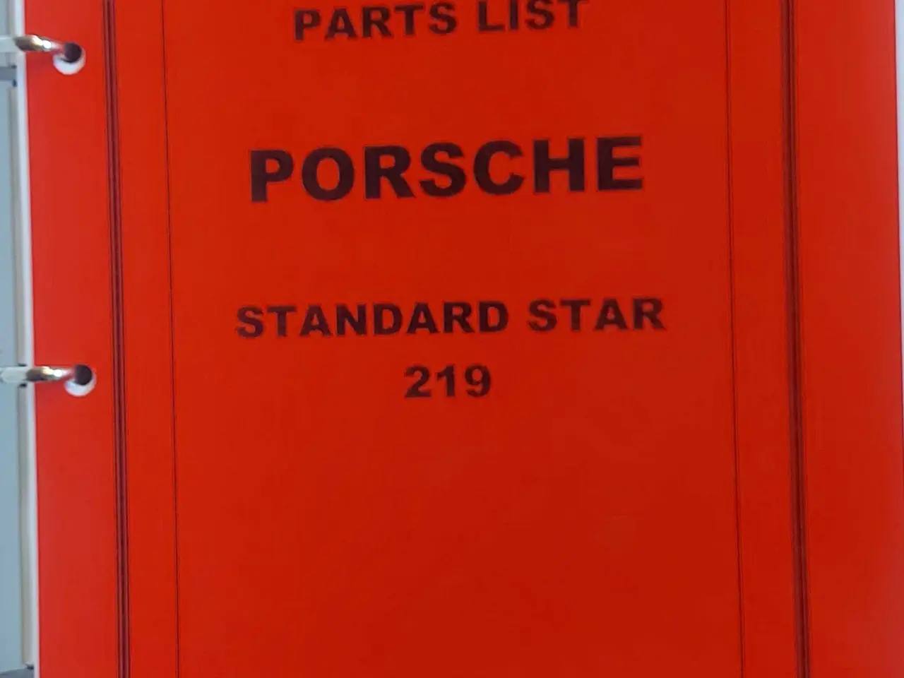 Billede 1 - Reservedelsbog porshe standard 219