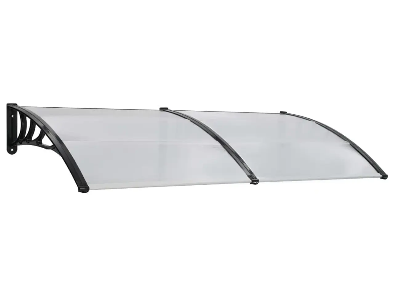 Billede 1 - Dørbaldakin 200 × 100 cm - sort beslag, klare PC-plader
