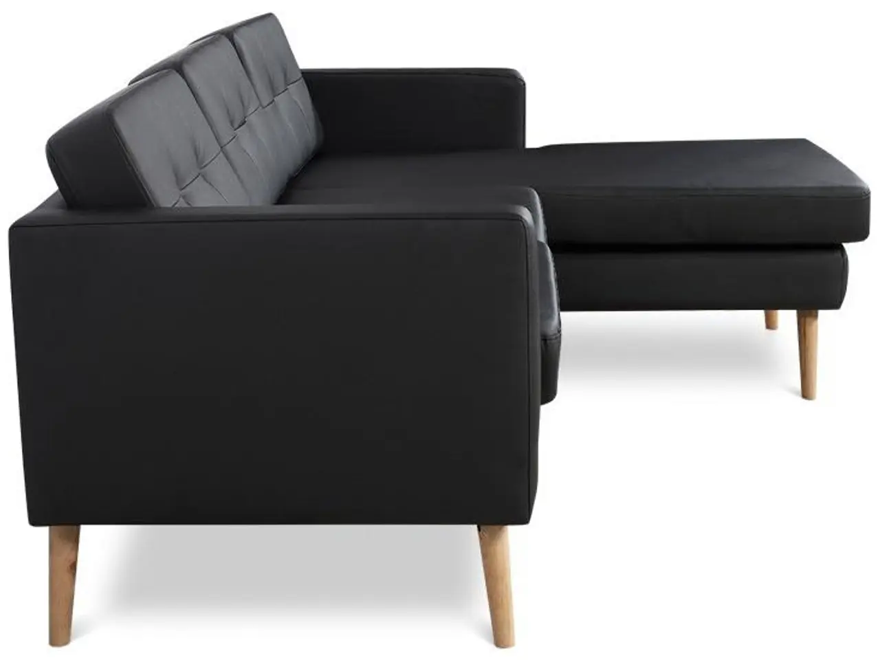 Billede 4 - Novelty chaiselongsofa højrevendt - sort tekstillæder